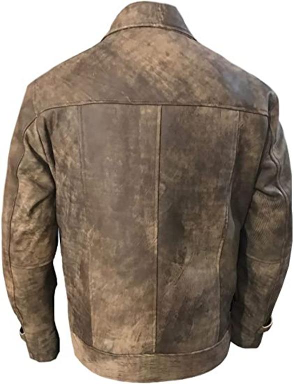 CoolHides Men's Expandables Fashion Statham Real Leather Distress Jacket