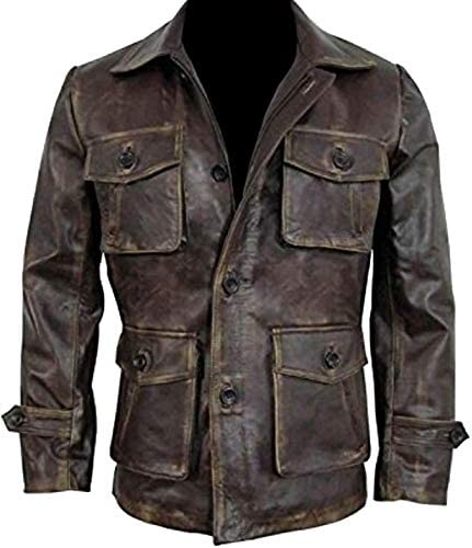 CoolHides Men's Fashion Distressed Leather Stylish Coat