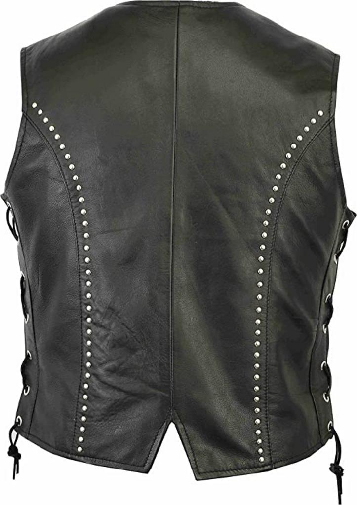 CoolHides Women's Fashion Motorcycle Leather Biker Vest