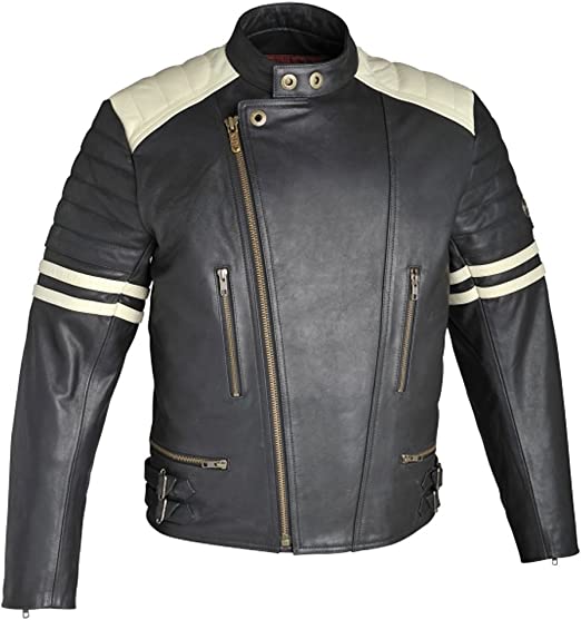 CoolHides Men's Real Motorcycle Leather Jacket