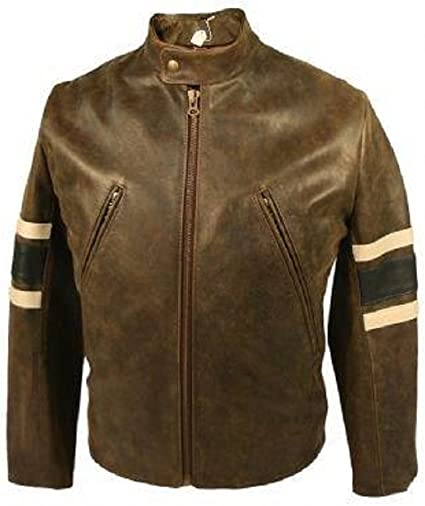 CoolHides Men's Fashion Distressed Real Leather Biker Jacket