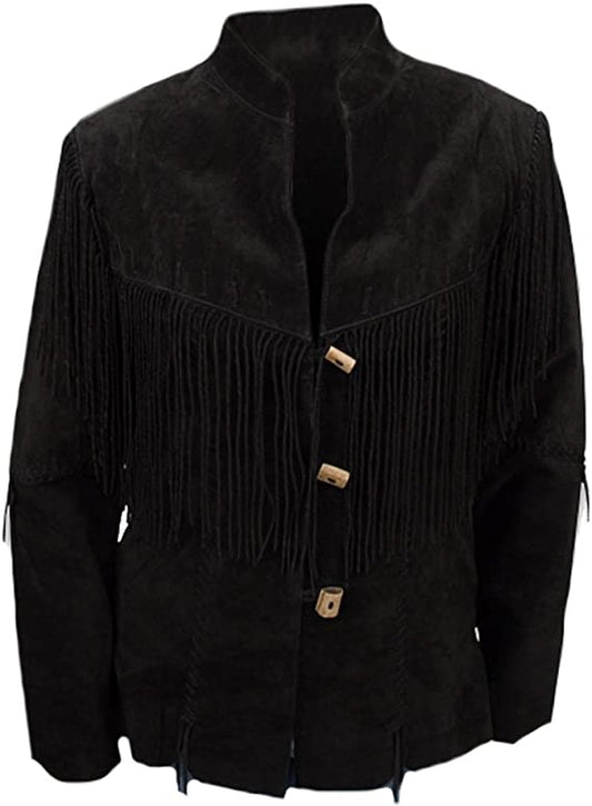 CoolHides Women's Western Stylish Fringed Coat