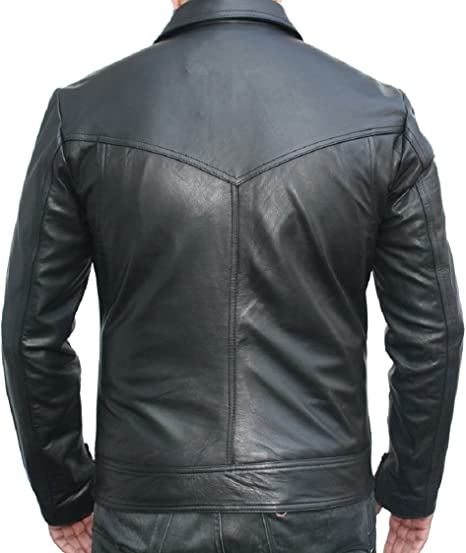 CoolHides Men Fashion Original Sheep Leather Jacket Black Mamba