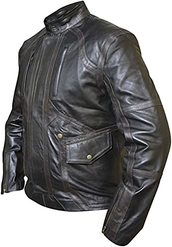 CoolHides Men's Fashion Stylish Leather Biker Jacket