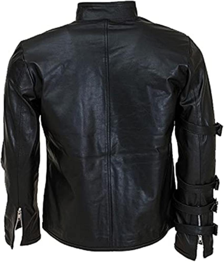 CoolHides Men's Fashion Leather Jacket with Stylish Sleeve Straps