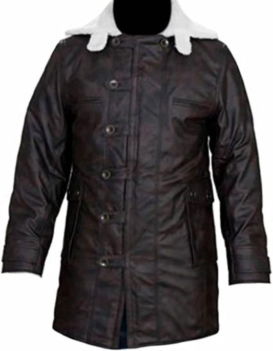 CoolHides Men's Fashion Faux Leather Vintage Coat