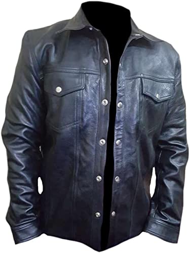 CoolHides Men's Fashion Real Leather Coat