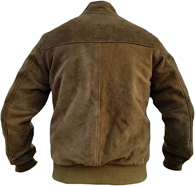 CoolHides Men's Fashion Suede Leather Bomber Jacket