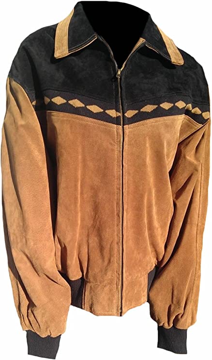 CoolHides Men's Fashion Suede Leather Bomber Style Jacket