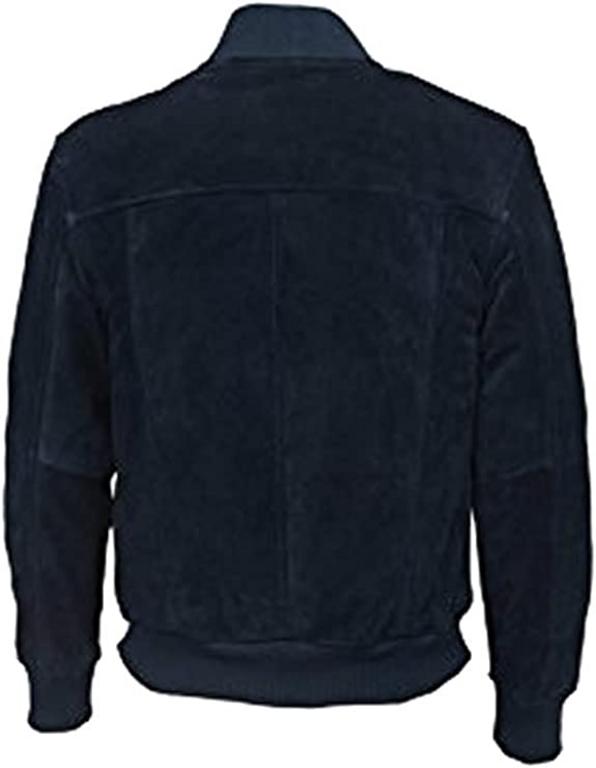 CoolHides Men's Fashion Bomber Style Suede Leather Jacket