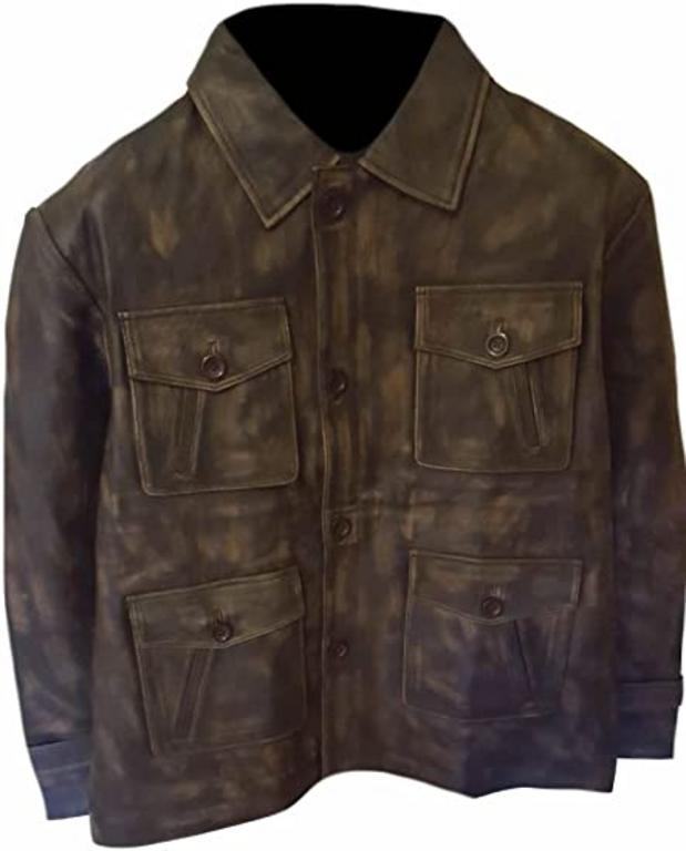 CoolHides Men Fashion Distressed Leather Coat