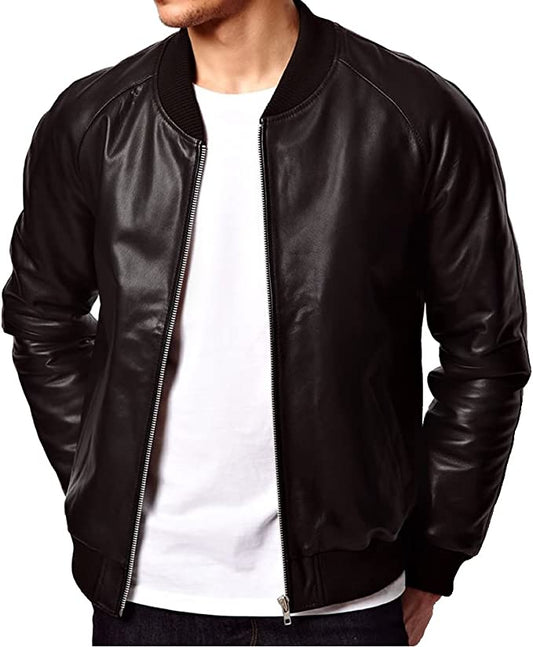 CoolHides Men Fashion Original Leather Jacket Black Kite