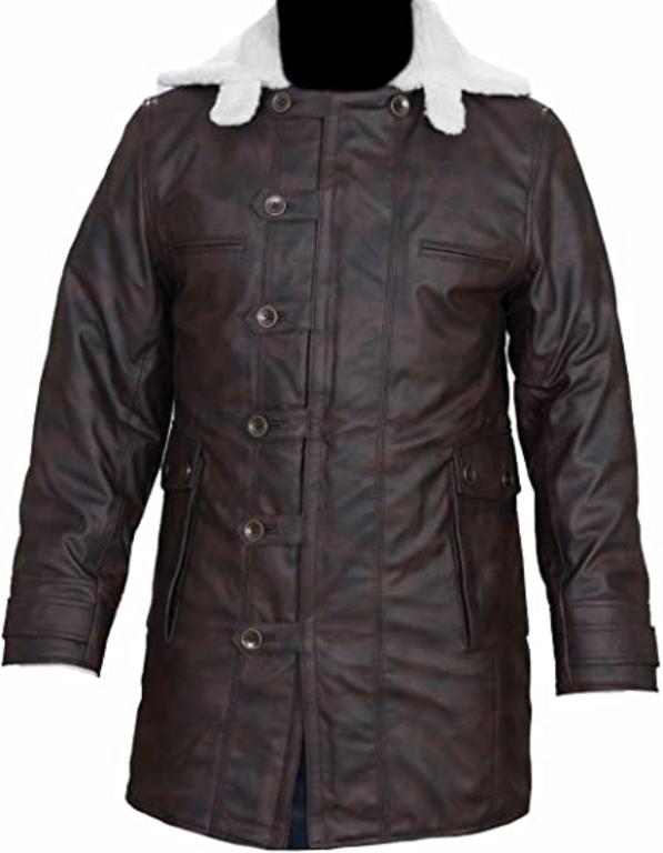 CoolHides Men's Fashion Distressed Real Leather Bane Coat