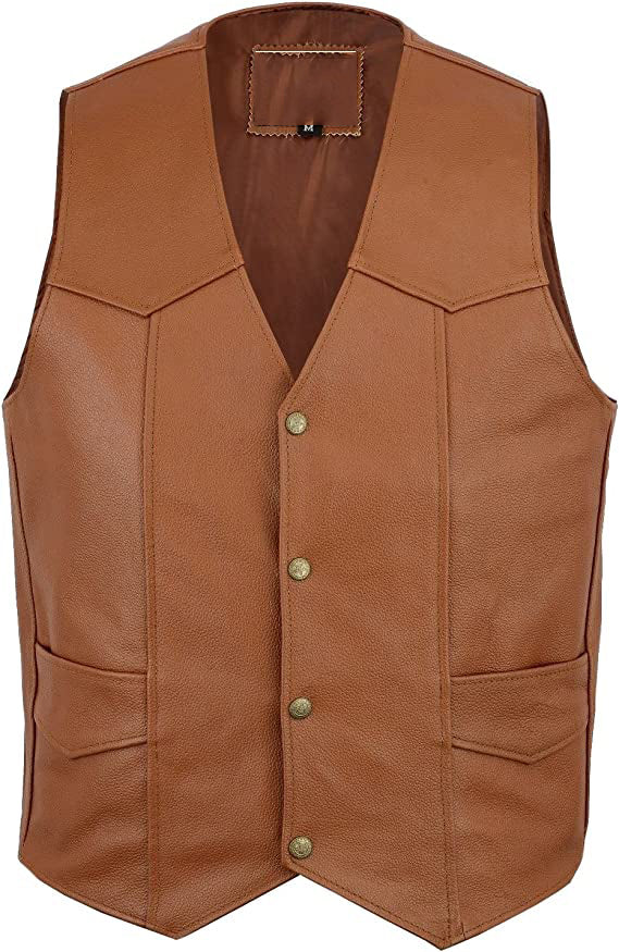 CoolHides Men's Fashion Real Leather Stylish Formal Vest