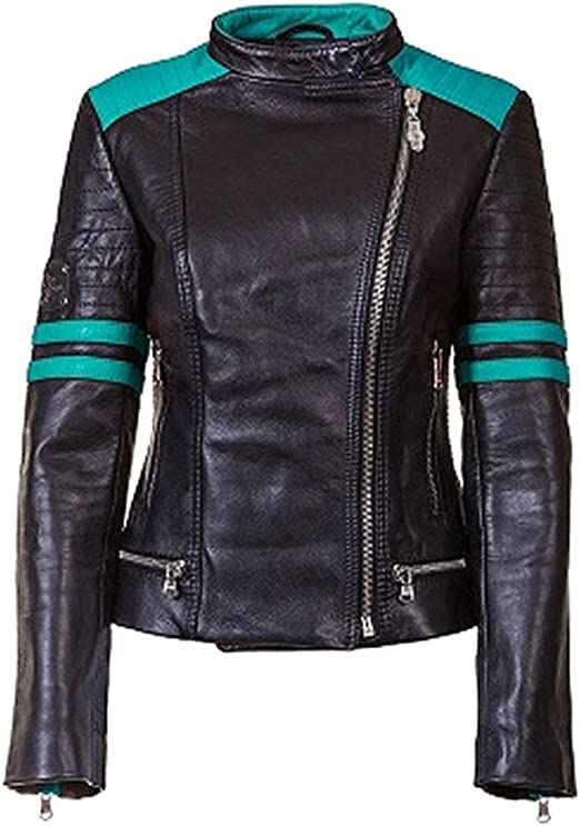 CoolHides Women's Fashion Club Real Leather Jacket