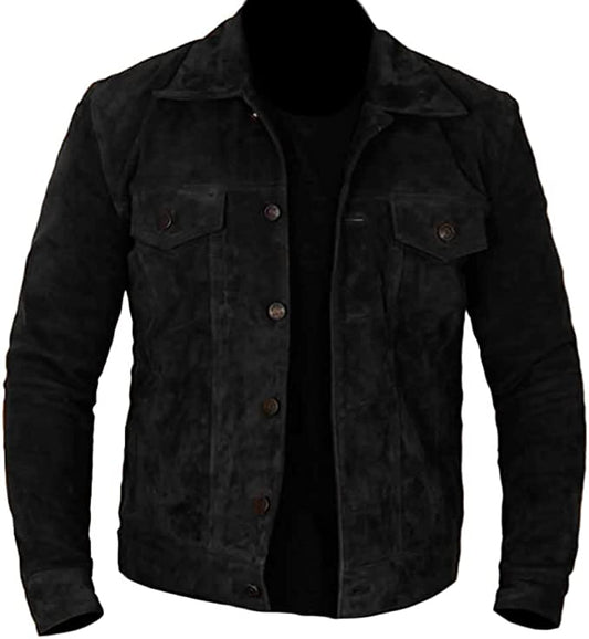 CoolHides Men's Fashion Moto Stylish Suede Leather Jacket