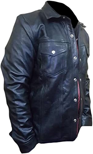 CoolHides Men's Fashion Real Leather Coat