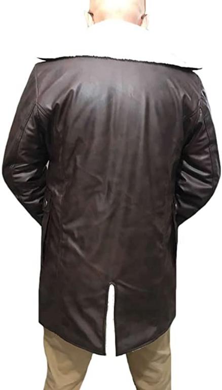 CoolHides Men's Fashion Distressed Faux Leather Coat