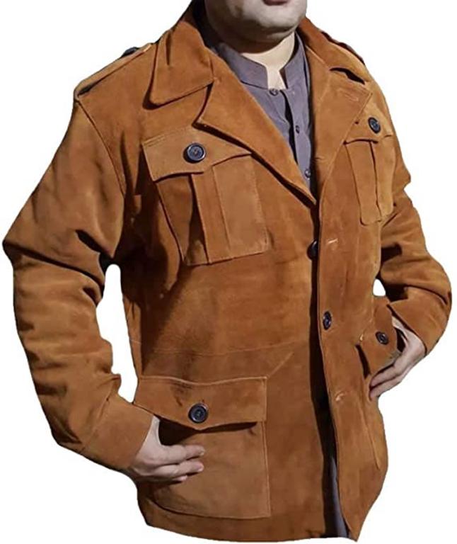 CoolHides Men's Fashion Suede Leather Stylish Coat