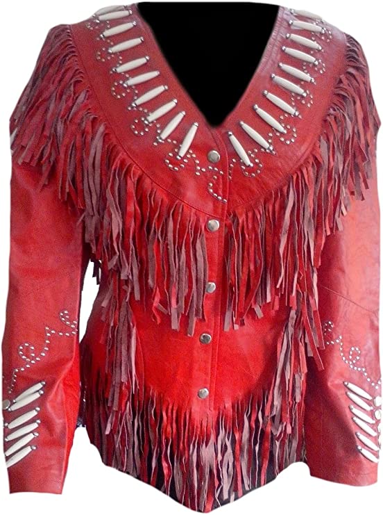 Cool Hides Women's Western Fringed Real Leather Jacket