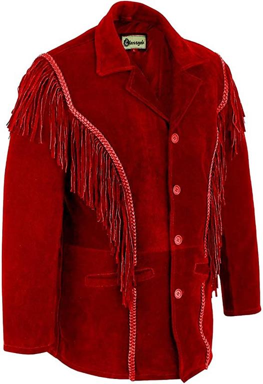 CoolHides Cowboy Leather Jackets for Men Fringed Western Coat