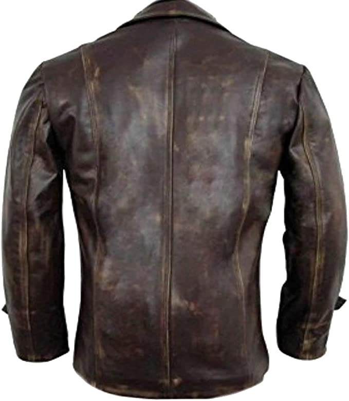 CoolHides Men's Fashion Distressed Leather Stylish Coat