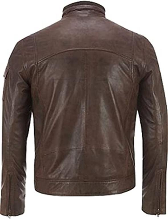 CoolHides Men's Fashion Stylish Real Racer Leather Jacket