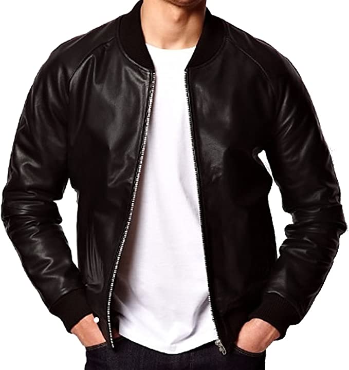 CoolHides Men Fashion Original Leather Jacket Black Kite