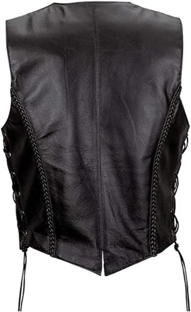 CoolHides Men's Fashion Special Stitched Leather Vest