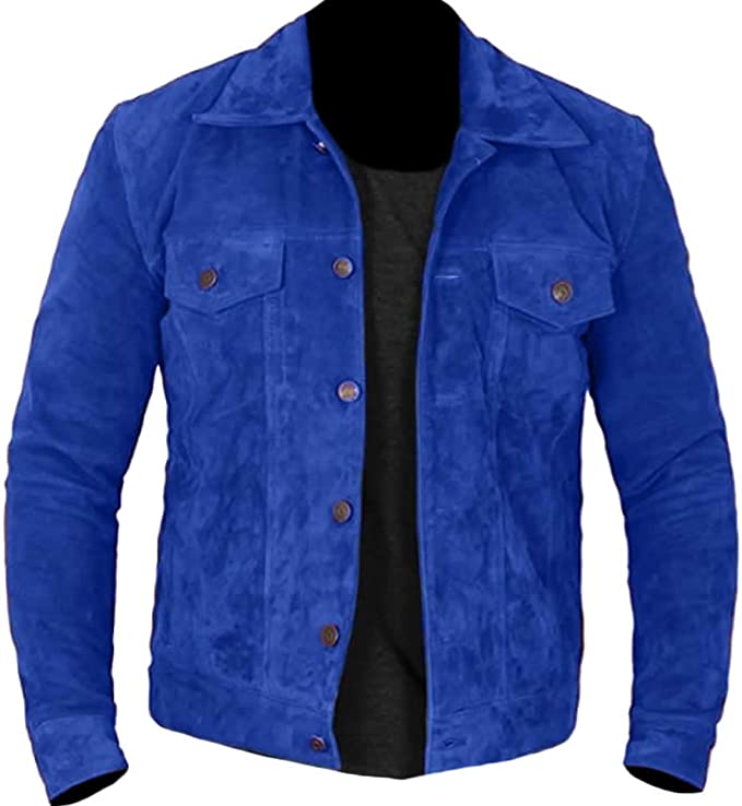 CoolHides Men's Fashion Moto Stylish Suede Leather Jacket