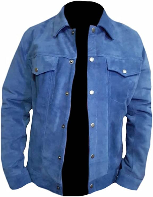 CoolHides Men's Fashion Stylish Jacket Suede Leather Coat