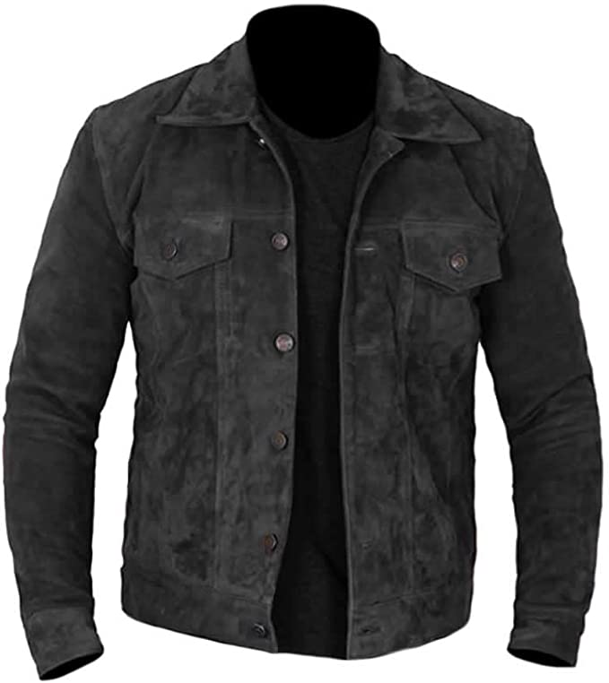 CoolHides Men's Fashion Moto Stylish Suede Leather Jacket