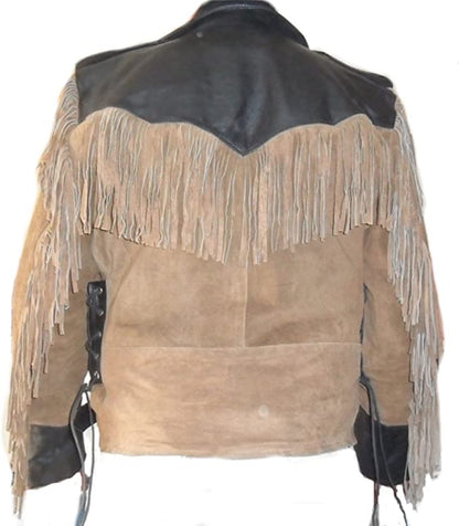 CoolHides Western Style Leather Moto Jacket, Quality Suede & Cow Leather, Xs-5xl