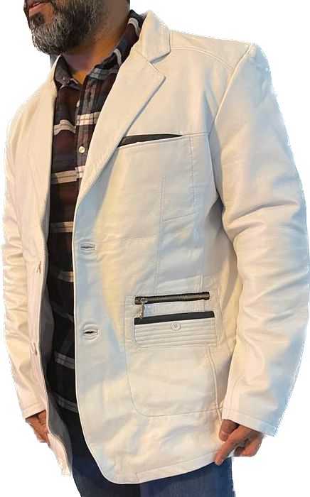 CoolHides Men's Fashion Real Sheep Leather Blazer Jacket