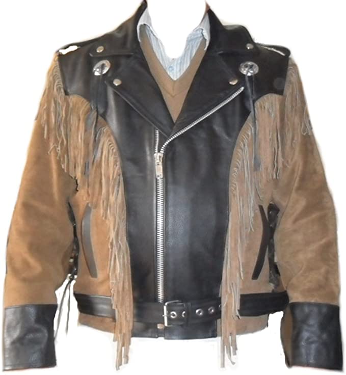 CoolHides Western Style Leather Moto Jacket, Quality Suede & Cow Leather, Xs-5xl