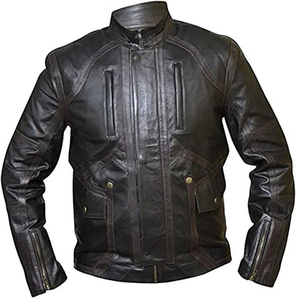 CoolHides Men's Fashion Stylish Leather Biker Jacket