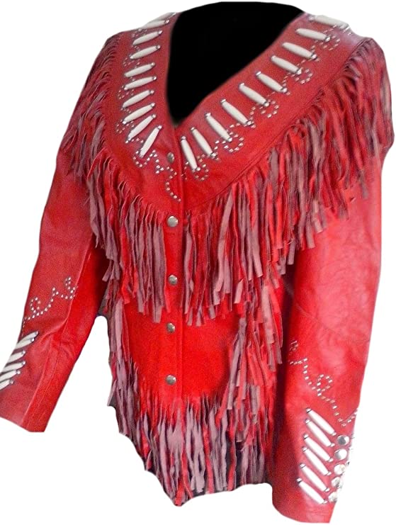 Cool Hides Women's Western Fringed Real Leather Jacket