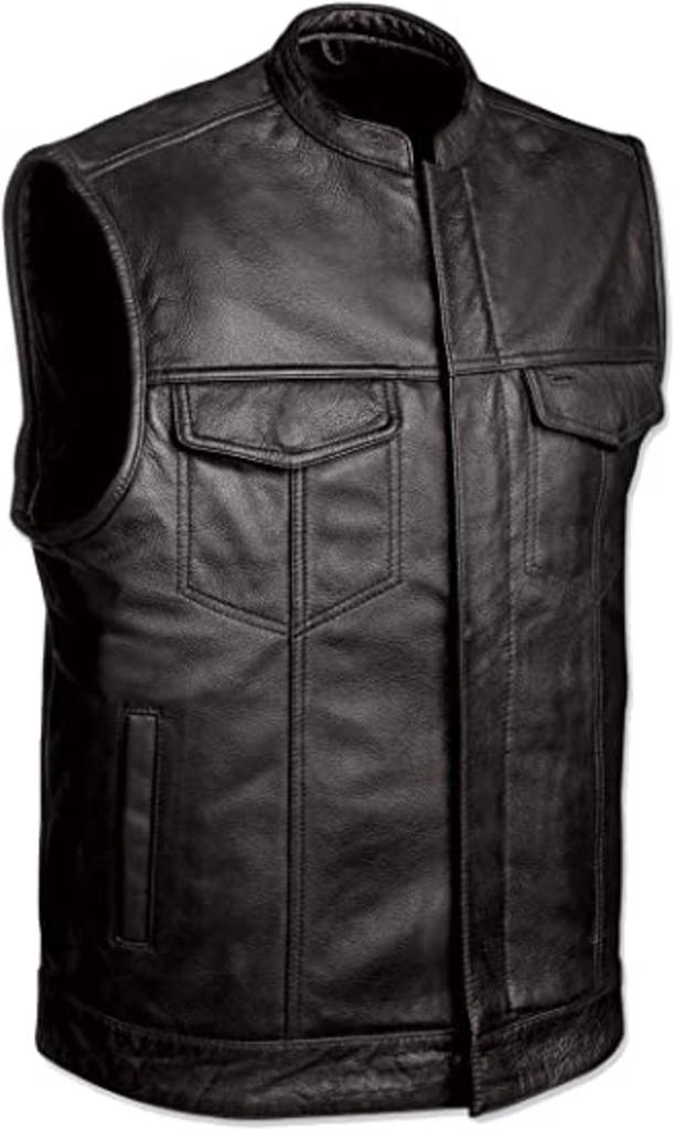 CoolHides Men's Fashion Stylish Look Leather Vest