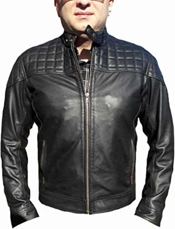 CoolHides Men's Fashion Bekham Style Leather David Jacket