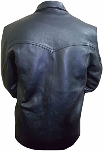 CoolHides Men's Fashion Real Leather Coat