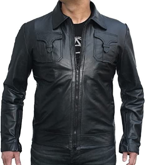 CoolHides Men Fashion Original Sheep Leather Jacket Black Mamba