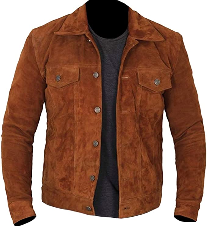 CoolHides Men's Fashion Moto Stylish Suede Leather Jacket