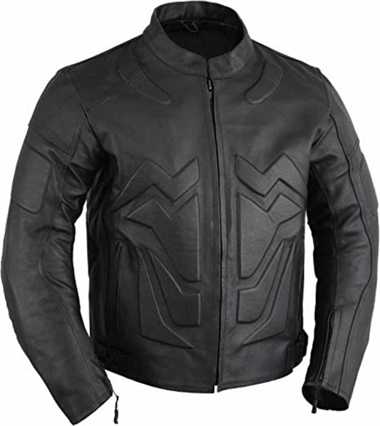 CoolHides Men's Racing Genuine Leather Motorbike Jacket