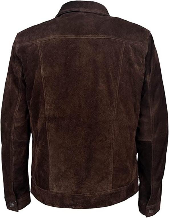 CoolHides Men's Fashion Stylish Suede Leather Buttoned Coat