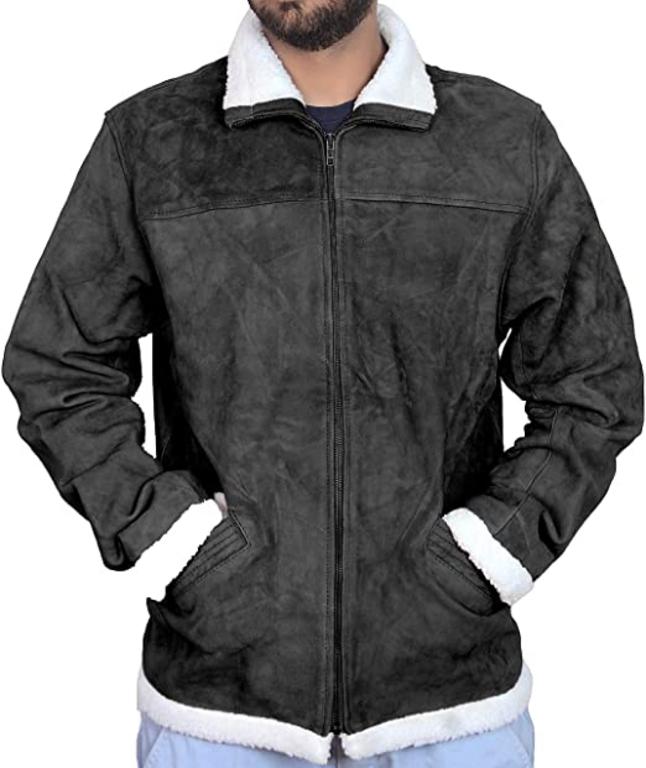 CoolHides Men's Fashion Leather Jacket Furr Collar