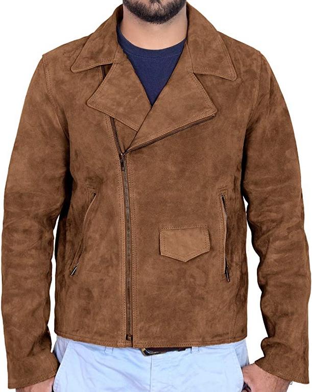 CoolHides Men's Fashion Brando Style Leather Jacket